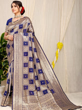 Golden Box Heavy Banarsi Navy Blue Saree